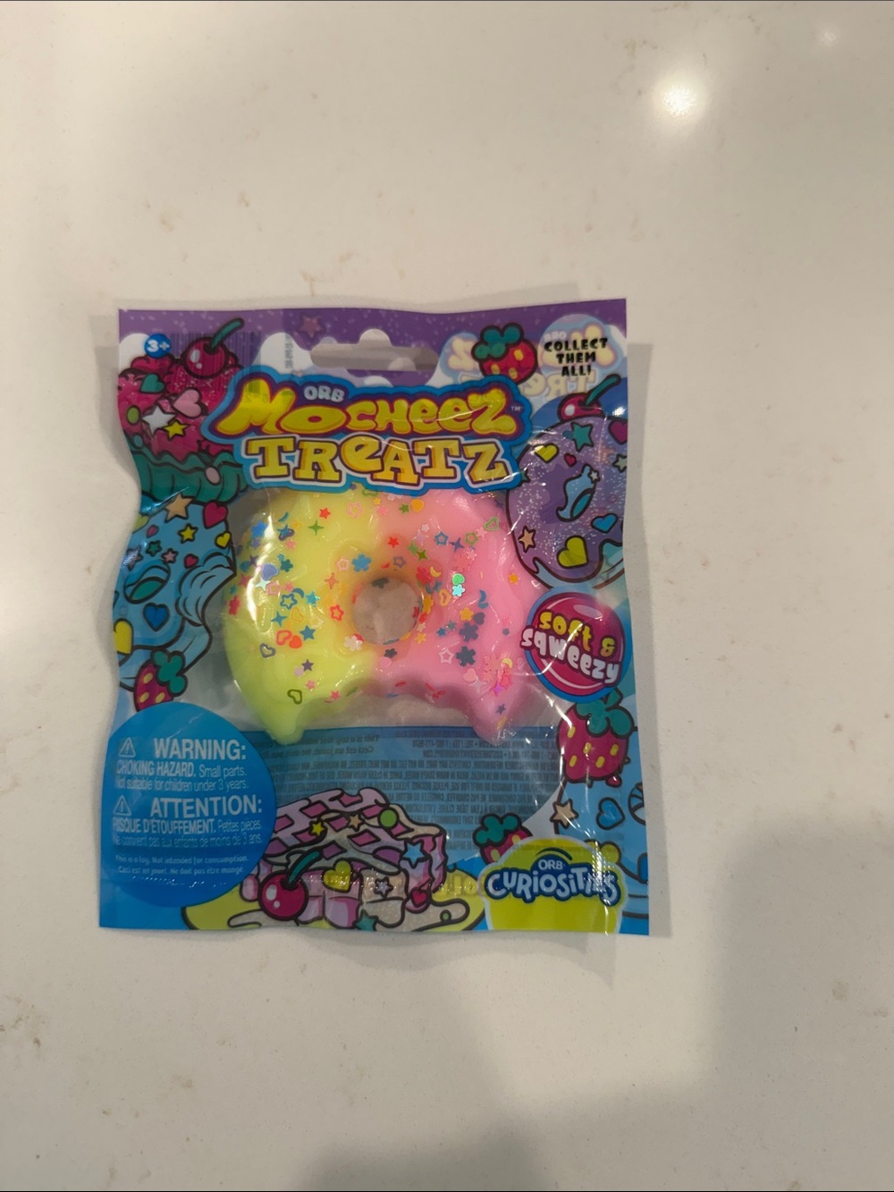 Squishy MoCheez Treatz Soft & Squeezy Kids Toy - Yellow Pink